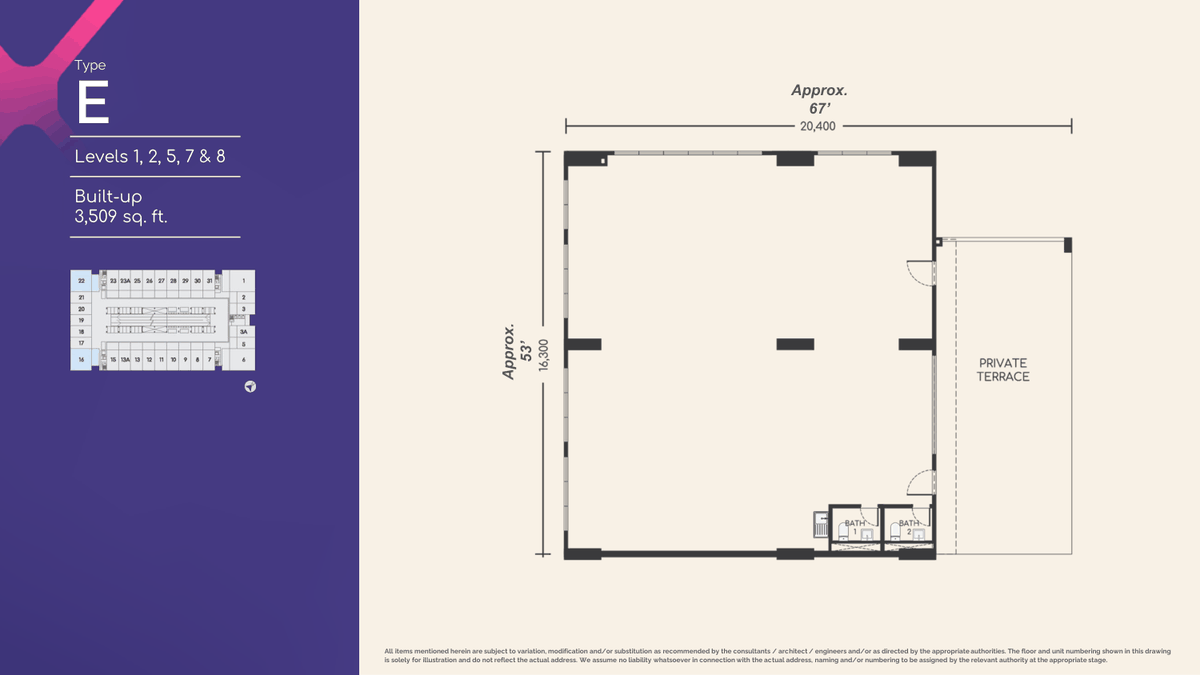 The NeX Type E floor plan 3,509 sqft